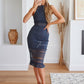 RIVERS MIDI DRESS - STEEL BLUE