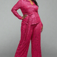 Sylvia Luxury Sequin Shirt and Wide Leg Pants Set