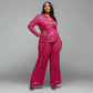 Sylvia Luxury Sequin Shirt and Wide Leg Pants Set