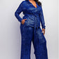 Sylvia Luxury Sequin Shirt and Wide Leg Pants Set