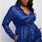Sylvia Luxury Sequin Shirt and Wide Leg Pants Set
