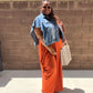 The Mira Almond Spaghetti Strap Maxi Dress