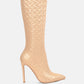 Tinkles Embossed High Heeled Calf Boots