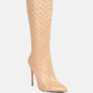 Tinkles Embossed High Heeled Calf Boots