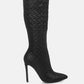 Tinkles Embossed High Heeled Calf Boots