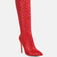 Tinkles Embossed High Heeled Calf Boots