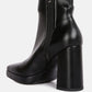 Tintin Square Toe Ankle Heeled Boots