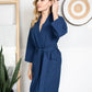 Knee-Length Waffle Kimono Robe