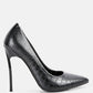 Urchin Croc High Stiletto Heel Pumps