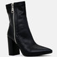 Valeria Pointed Toe High Ankle Boots With Side Zipper