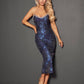 Vanessa Corset Midi Pearl Rhinestone Bust Detail Strapless Dress