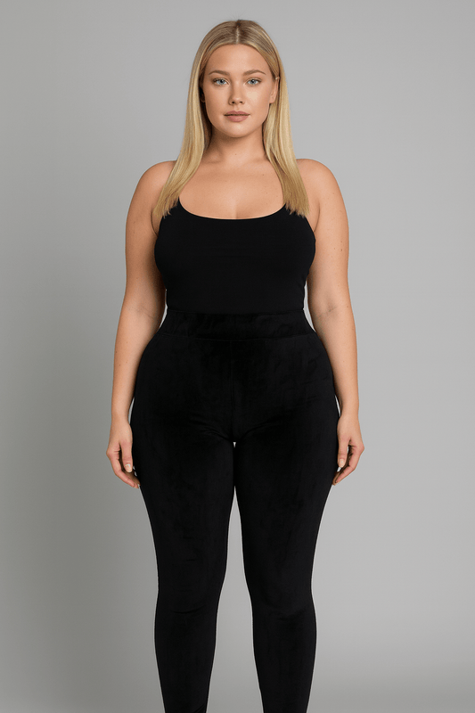 Victoria Velvet Soft Stretch Wide Waist Trim Leggings