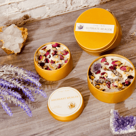 Wealth Crystal Intention Candle