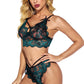 Contrast Daisy Lace Bra Set