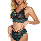 Contrast Daisy Lace Bra Set