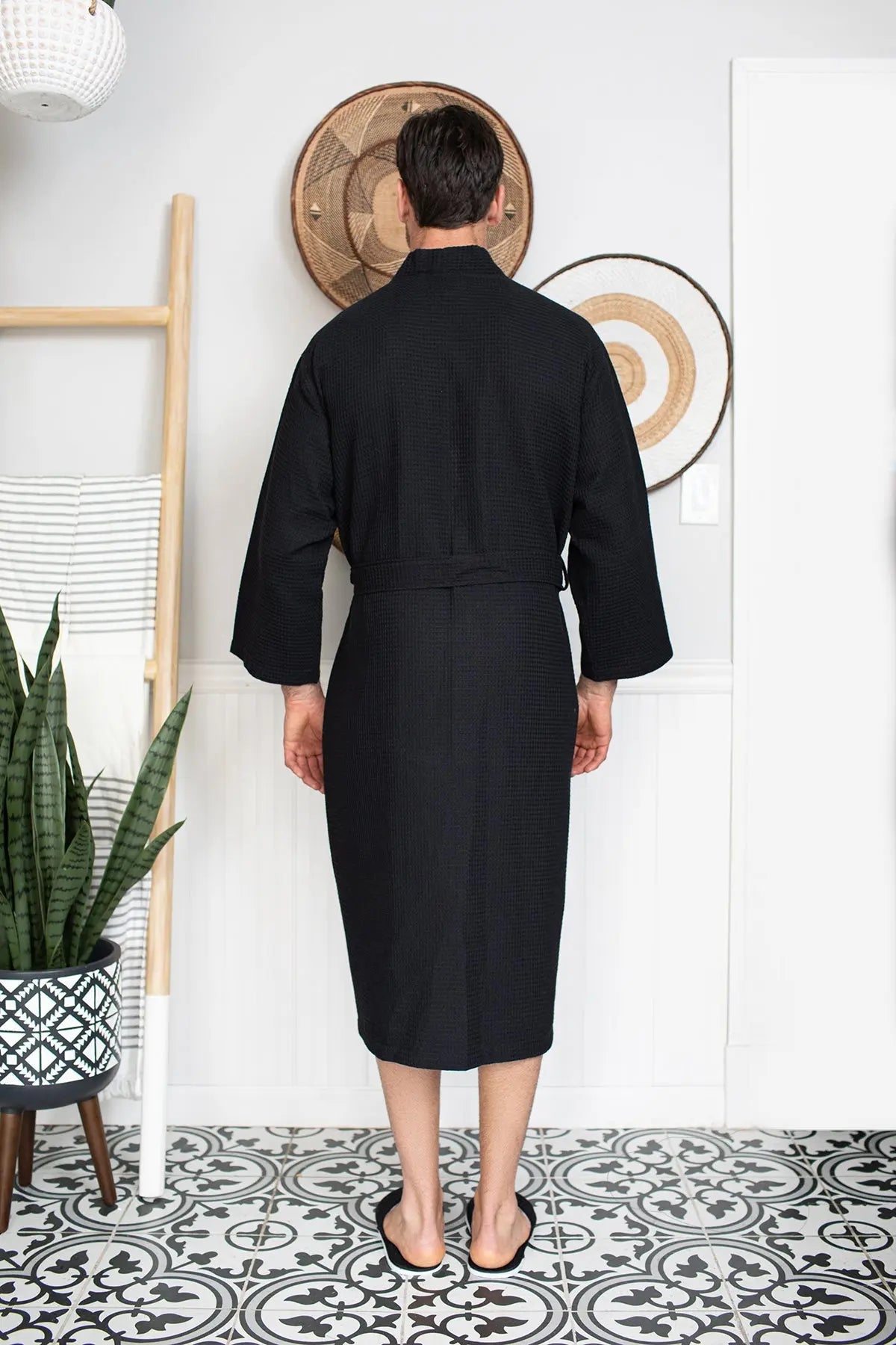Waffle Kimono Spa Bathrobe -  Absorbent, Lightweight