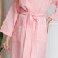 Knee-Length Waffle Kimono Robe