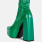 Whippers Patent Pu High Platform Ankle Boots