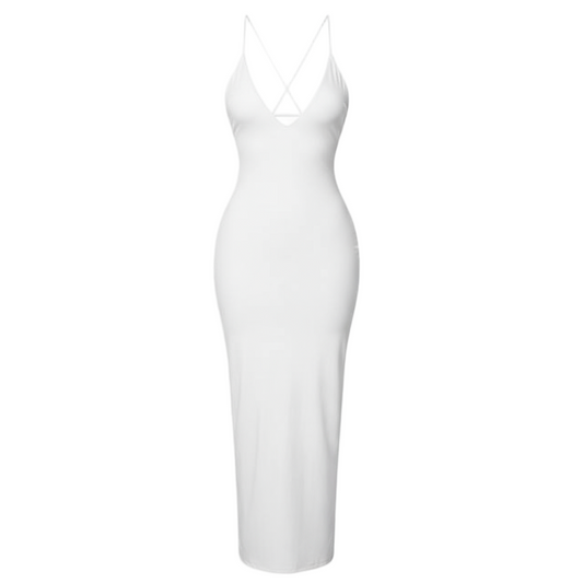 Form Fitting Maxi Dress - White