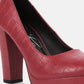 Whitley Croc Texture High Block Heel Pumps