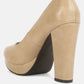 Whitley Croc Texture High Block Heel Pumps