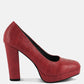 Whitley Croc Texture High Block Heel Pumps