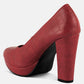 Whitley Croc Texture High Block Heel Pumps