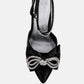 Winged High Heel Rhinestone Embellished Sandals