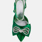 Winged High Heel Rhinestone Embellished Sandals