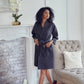 Knee-Length Waffle Kimono Robe