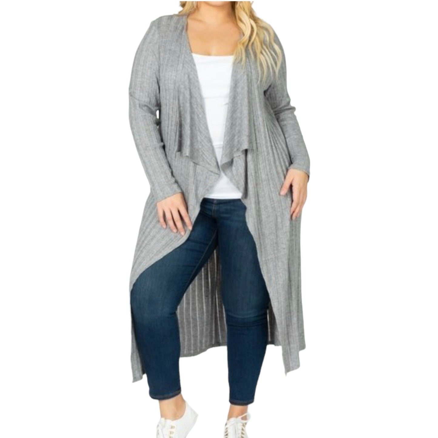 Long Sleeve Knotted Back Midi Cardigan