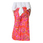 Orange Floral Print Wide Leg Pants