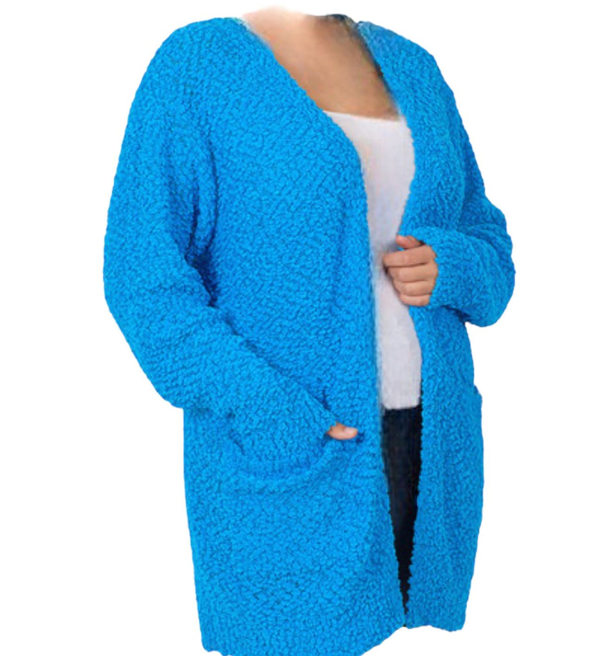 Dee Blue Popcorn Cardigan