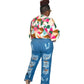Distressed Flare Denim Pants