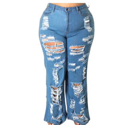 Distressed Flare Denim Pants