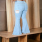 Distressed Flare Denim Pants