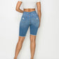 Frayed Light Wash Bermuda Shorts