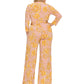 Gold Chain Faux Wrap Jumpsuit Dress