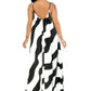 Wavy Hi Lo Print Maxi Dress