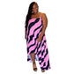Wavy Hi Lo Print Maxi Dress