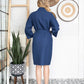 Knee-Length Waffle Kimono Robe
