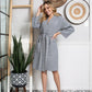 Knee-Length Waffle Kimono Robe