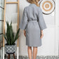 Knee-Length Waffle Kimono Robe