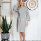 Knee-Length Waffle Kimono Robe