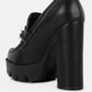 Y2K Chunky High Block Heeled Loafers