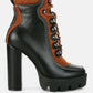 Yeti High Heel Lace Up Biker Boots