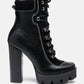 Yeti High Heel Lace Up Biker Boots