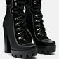 Yeti High Heel Lace Up Biker Boots