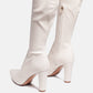 Zade Thigh High Long Boots In Stretch Patent Pu