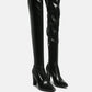 Zade Thigh High Long Boots In Stretch Patent Pu